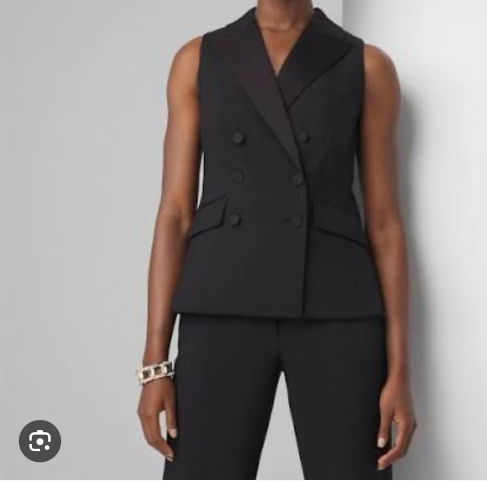 White House Black Market double breasted tuxedo vest 0P NWT